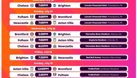 pl summer series|premier league summer series schedule.